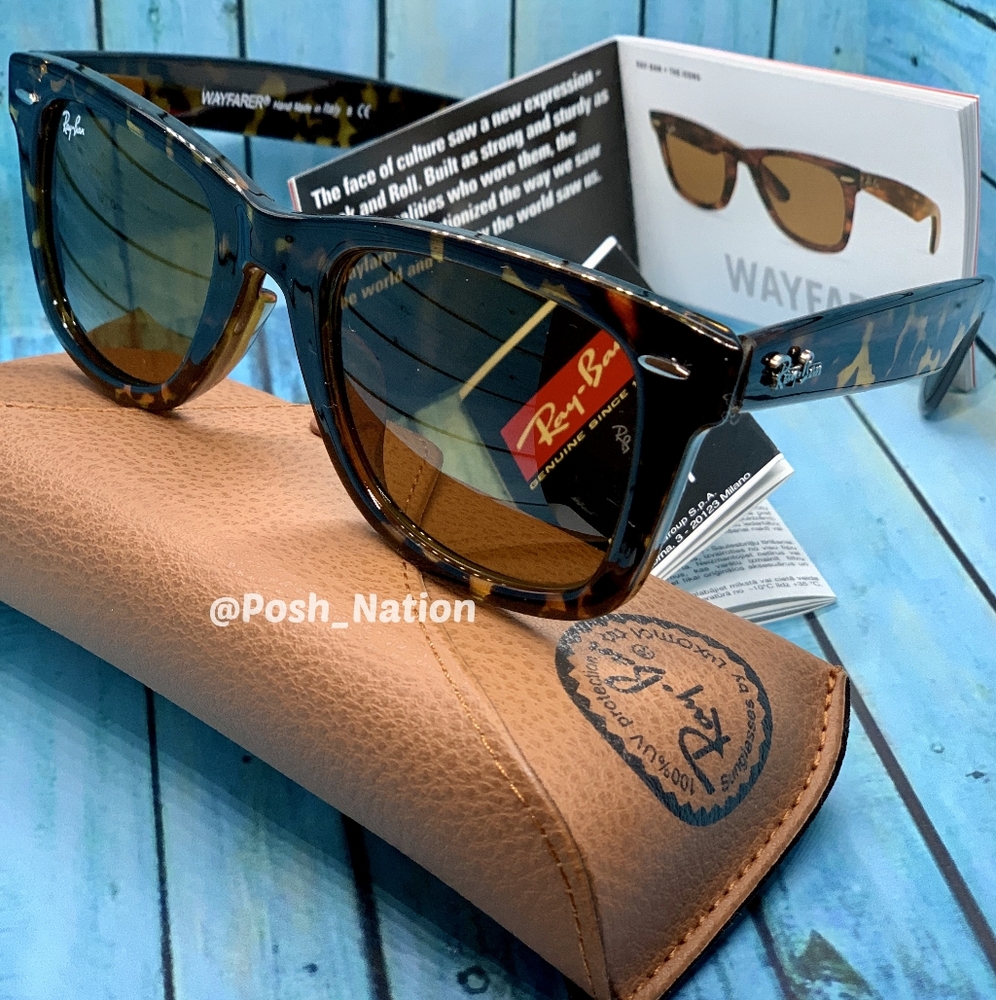 FREE SHIPPING RayBan Wayfarer Tortoise Brown RB2140 Classic New - Picture 4 of 14